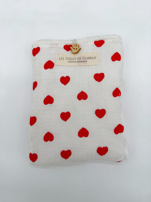 Housse coeur pour livre de poche