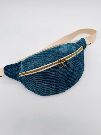Sac banane bleu petrol