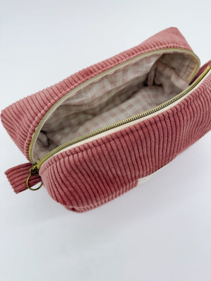 Trousse de maquillage vieux rose