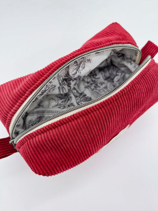 Trousse de maquillage bordeaux