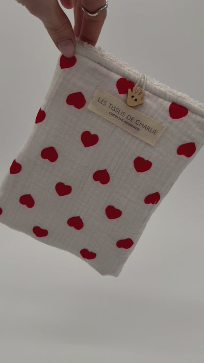 Housse coeur pour livre de poche